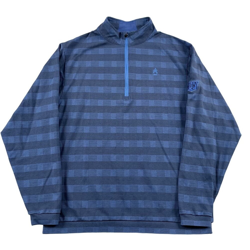 Sun Mountain Thermal Wear‎ Sweater Mens Large Blue Striped 1/4 Zip Golf